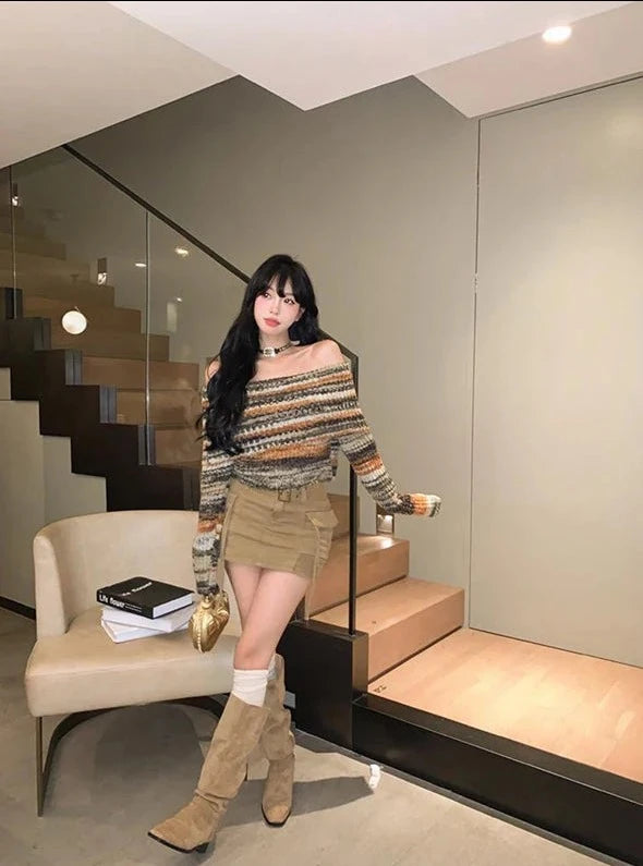 Striped Cropped Sweater