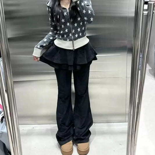 Skirt Overlay Pants Black
